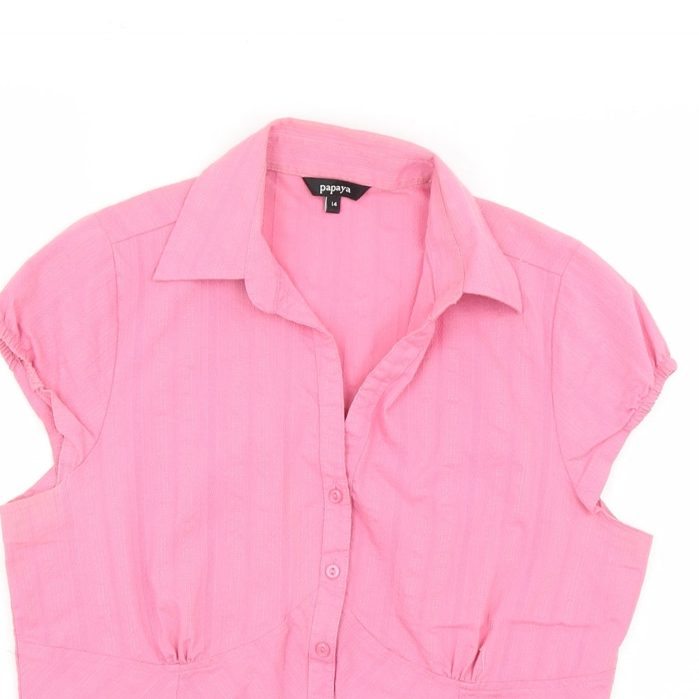 Papaya Womens Pink   Basic Button-Up Size 14