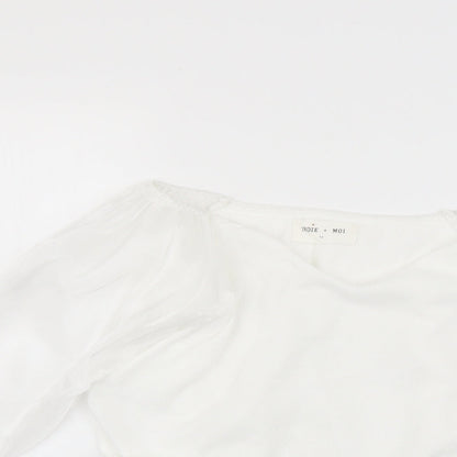 indie+ moi Womens White   Basic Blouse Size 12