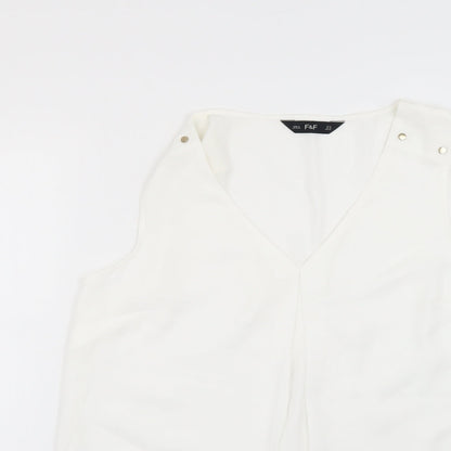 F&F Womens White   Basic Blouse Size 14