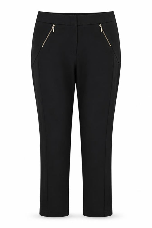Front view of Atmosphere women’s black trousers, size UK 12, 25-inch leg