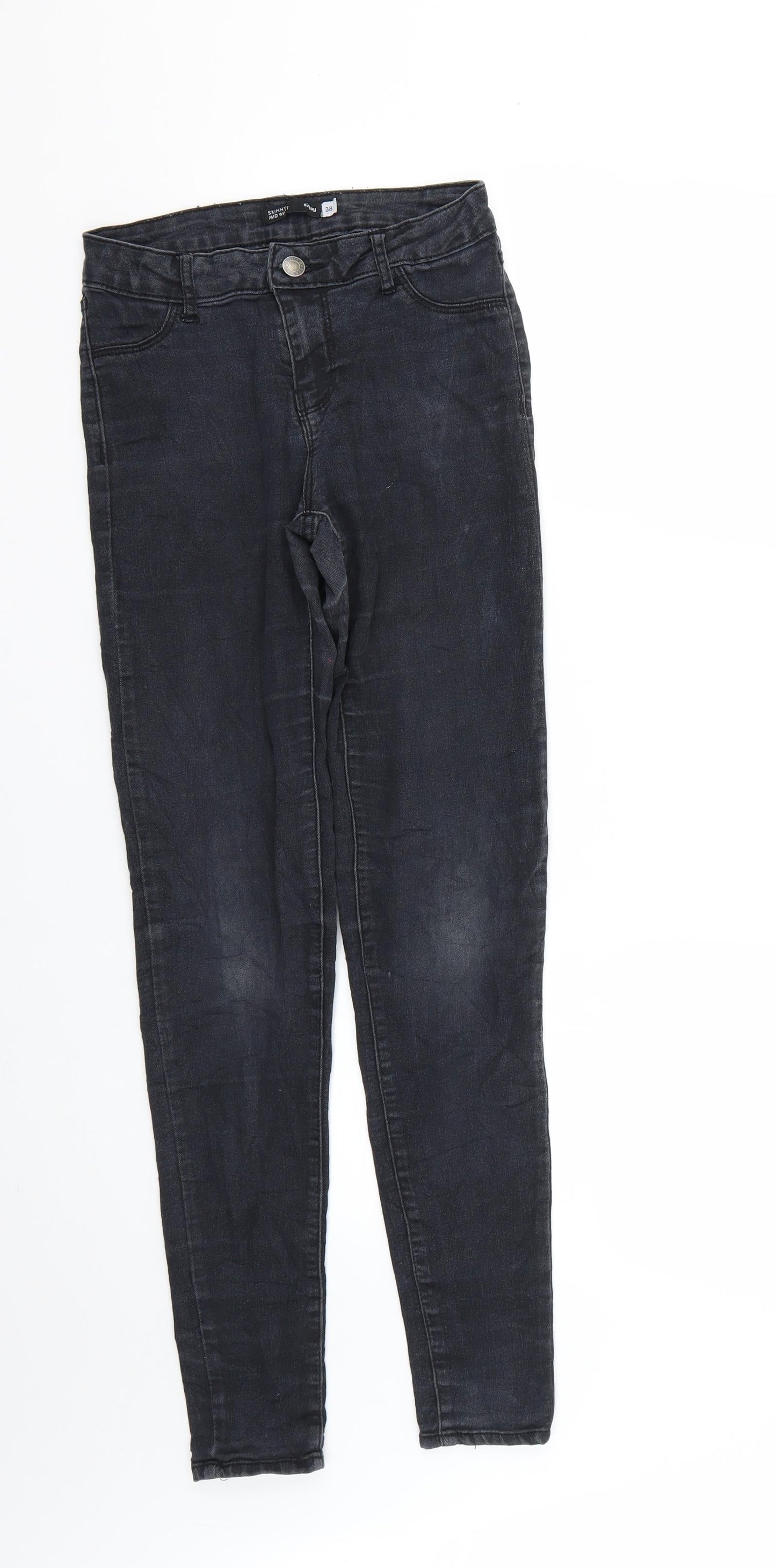 Womens UK Size 10 sinsay Regular Fit Skinny Black Jeans