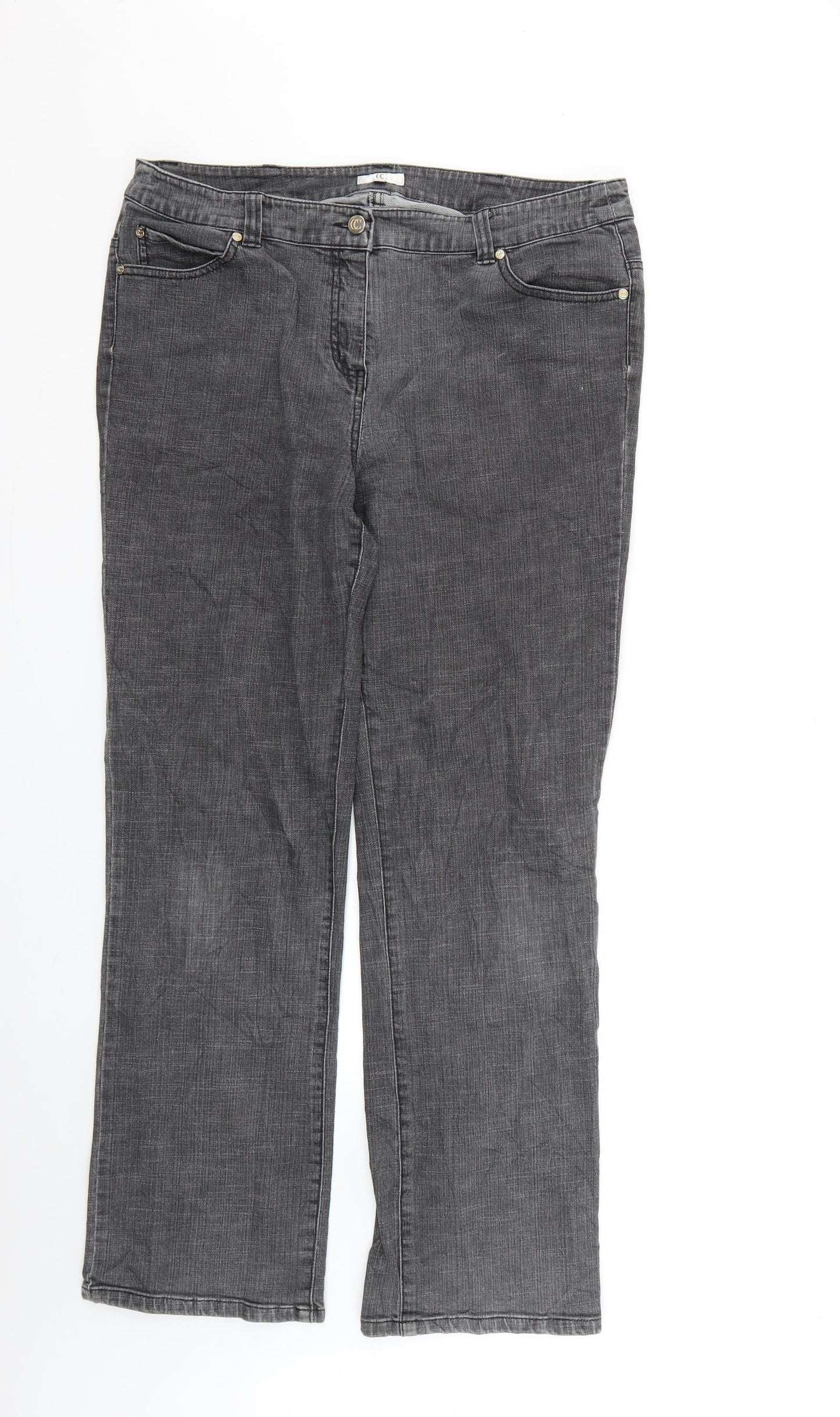 cc Womens Grey   Straight Jeans Size 16 L30 in