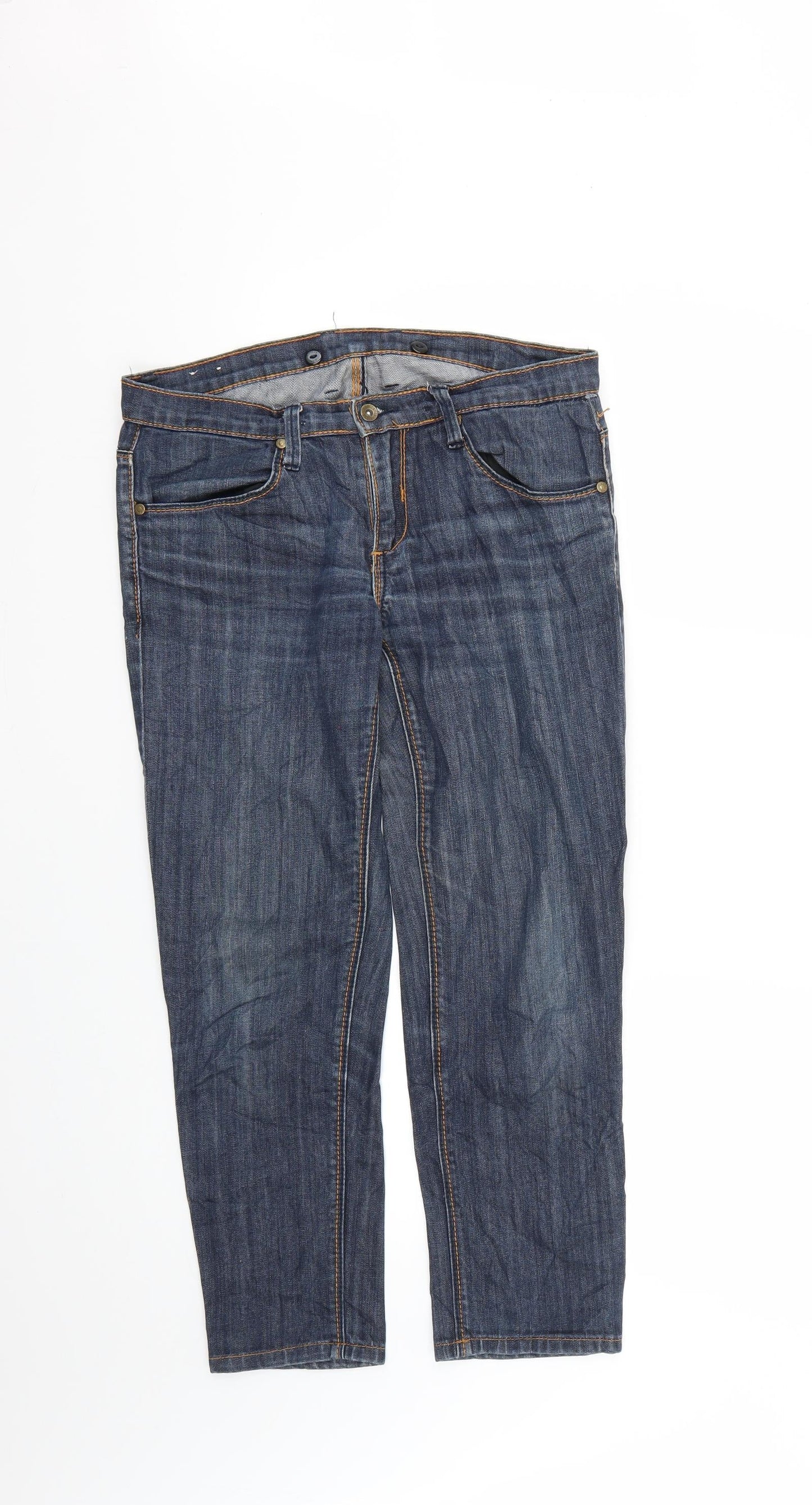Mens UK Size 30 Preworn Regular Fit Skinny Blue Jeans