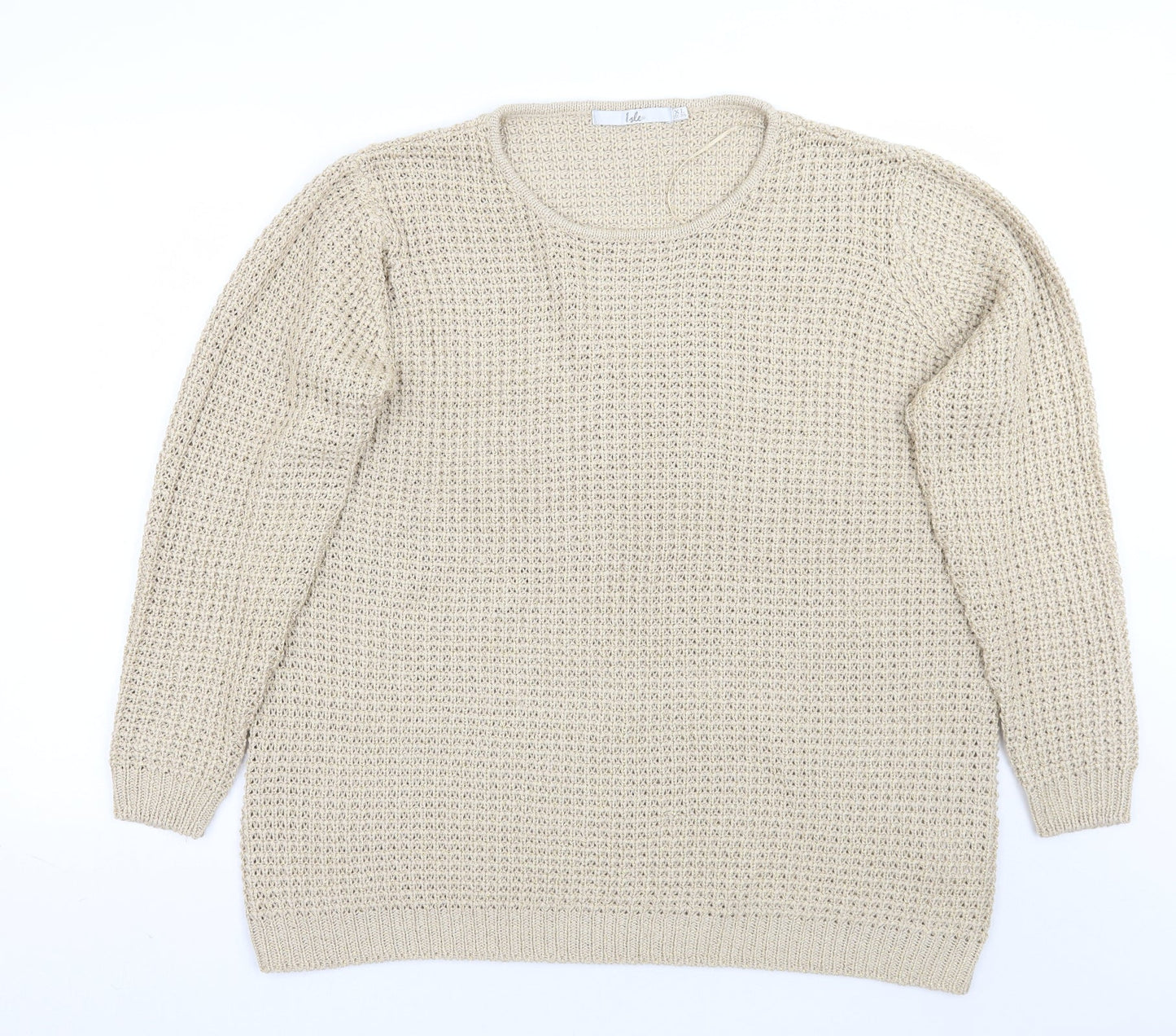 Womens UK Size XL Isle Gold Pullover Jumper