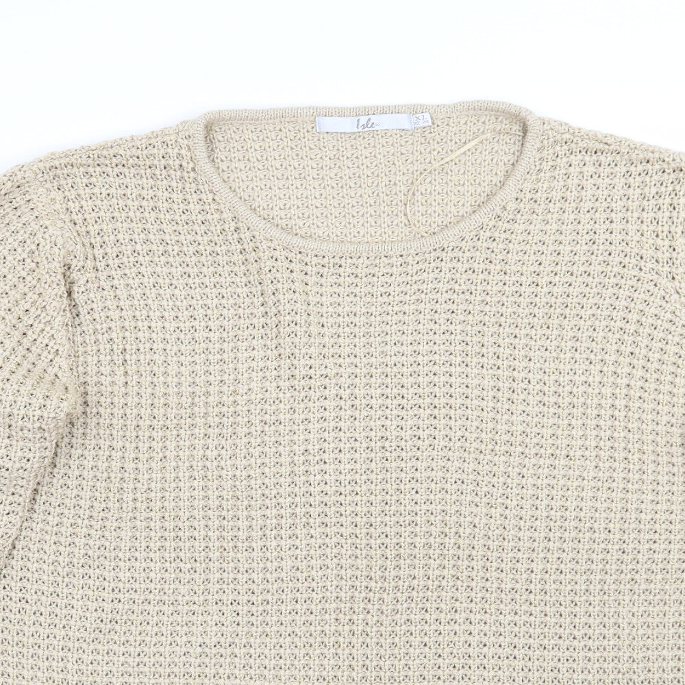 Womens UK Size XL Isle Gold Pullover Jumper