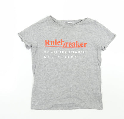 Womens UK Size S Lefties Grey Basic T-Shirt