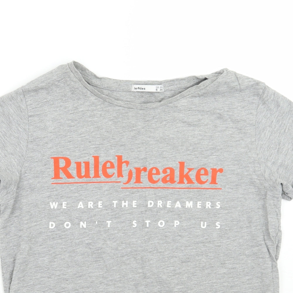 Womens UK Size S Lefties Grey Basic T-Shirt