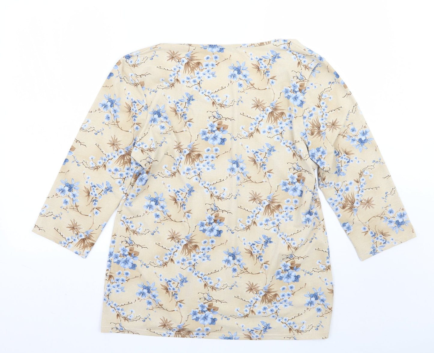 CMD Womens Beige Floral  Basic T-Shirt Size XL