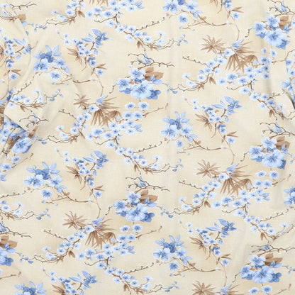 CMD Womens Beige Floral  Basic T-Shirt Size XL