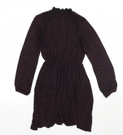 Select Womens Black Floral  A-Line  Size 6