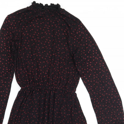 Select Womens Black Floral  A-Line  Size 6
