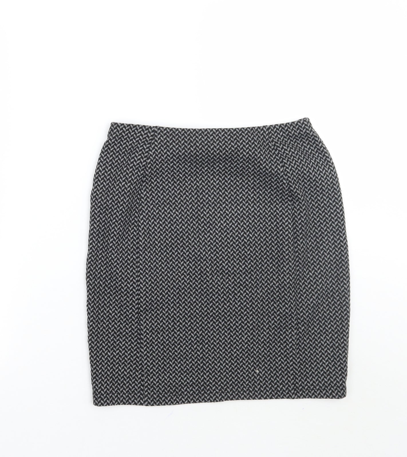 Papaya Womens Black Geometric  A-Line Skirt Size 8