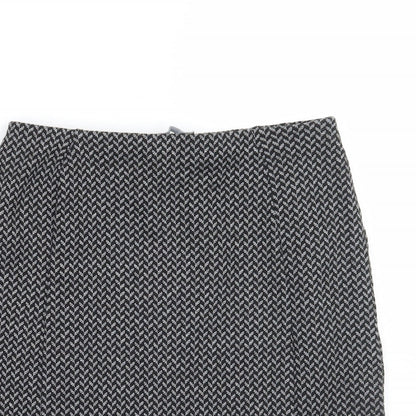 Papaya Womens Black Geometric  A-Line Skirt Size 8