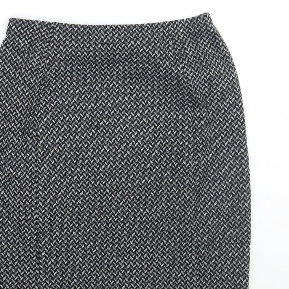 Papaya Womens Black Geometric  A-Line Skirt Size 8