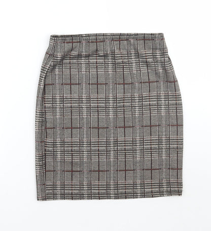 Dorothy Perkins Womens Brown Check  A-Line Skirt Size 8