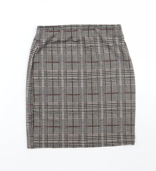 Dorothy Perkins Womens Brown Check  A-Line Skirt Size 8