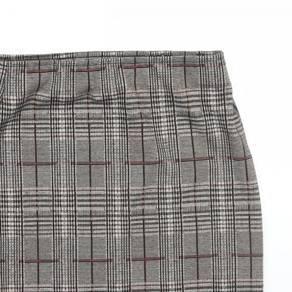 Dorothy Perkins Womens Brown Check  A-Line Skirt Size 8