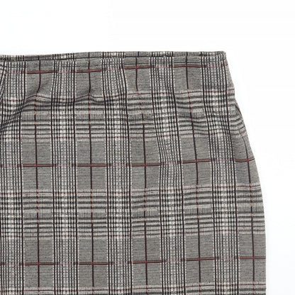 Dorothy Perkins Womens Brown Check  A-Line Skirt Size 8