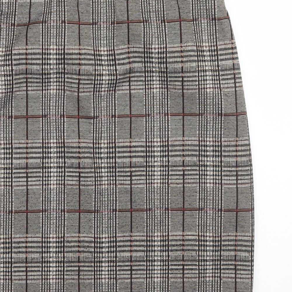 Dorothy Perkins Womens Brown Check  A-Line Skirt Size 8