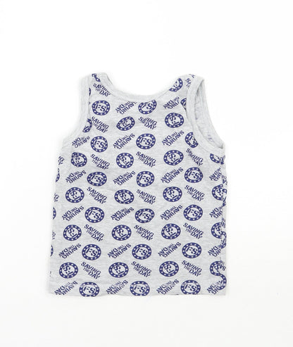 George Boys Grey Geometric  Basic Tank Size 4-5 Years