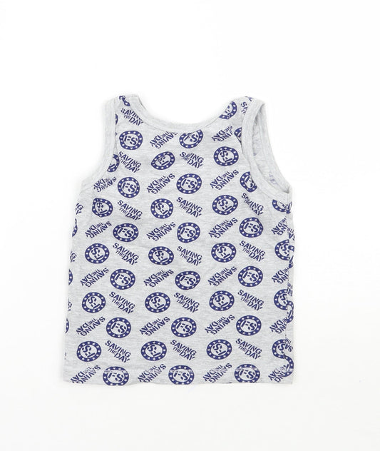 George Boys Grey Geometric  Basic Tank Size 4-5 Years