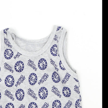 George Boys Grey Geometric  Basic Tank Size 4-5 Years