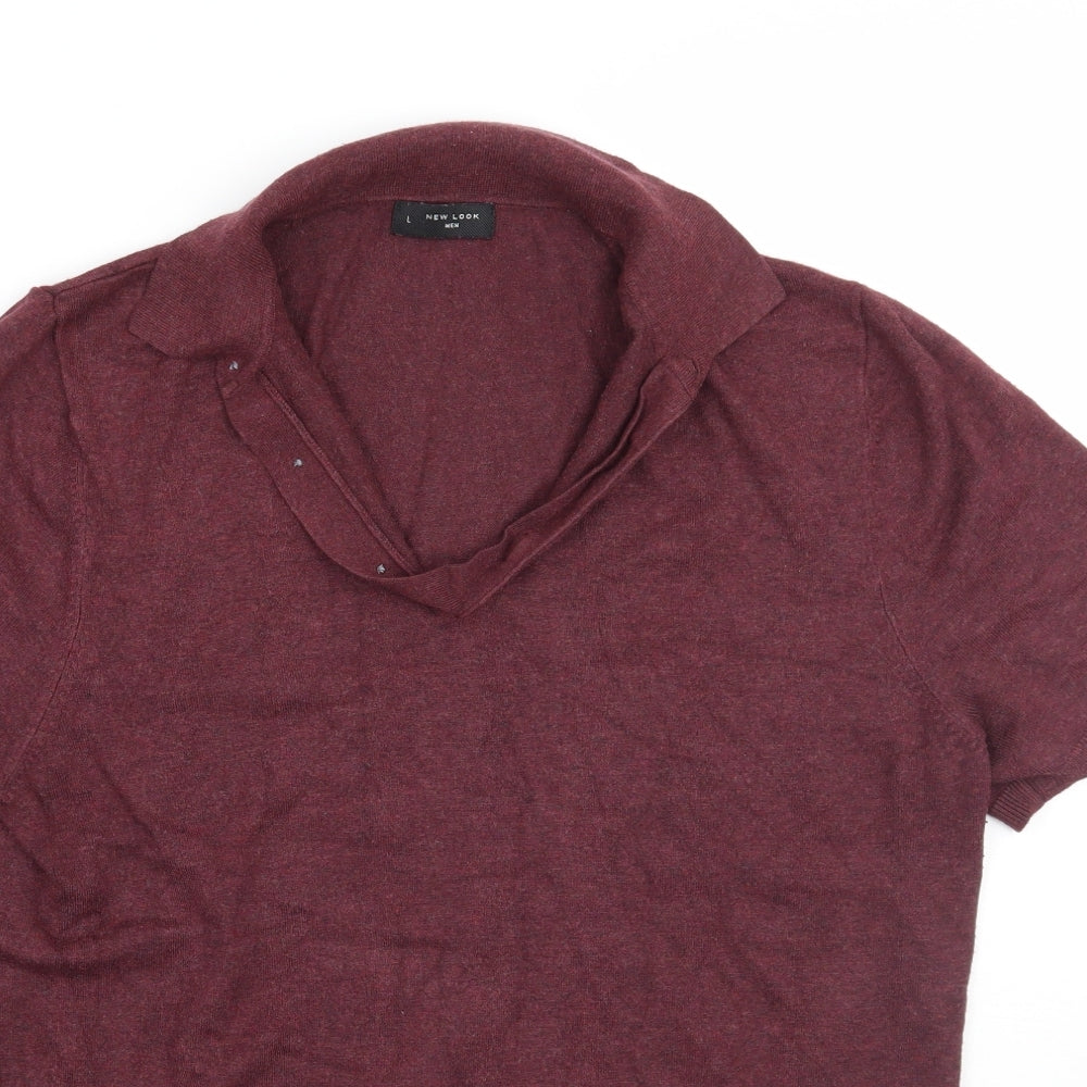 Newlook Mens Red    Polo Size L