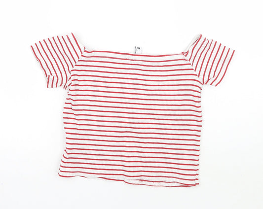 Womens UK Size M H&M White Cropped T-Shirt