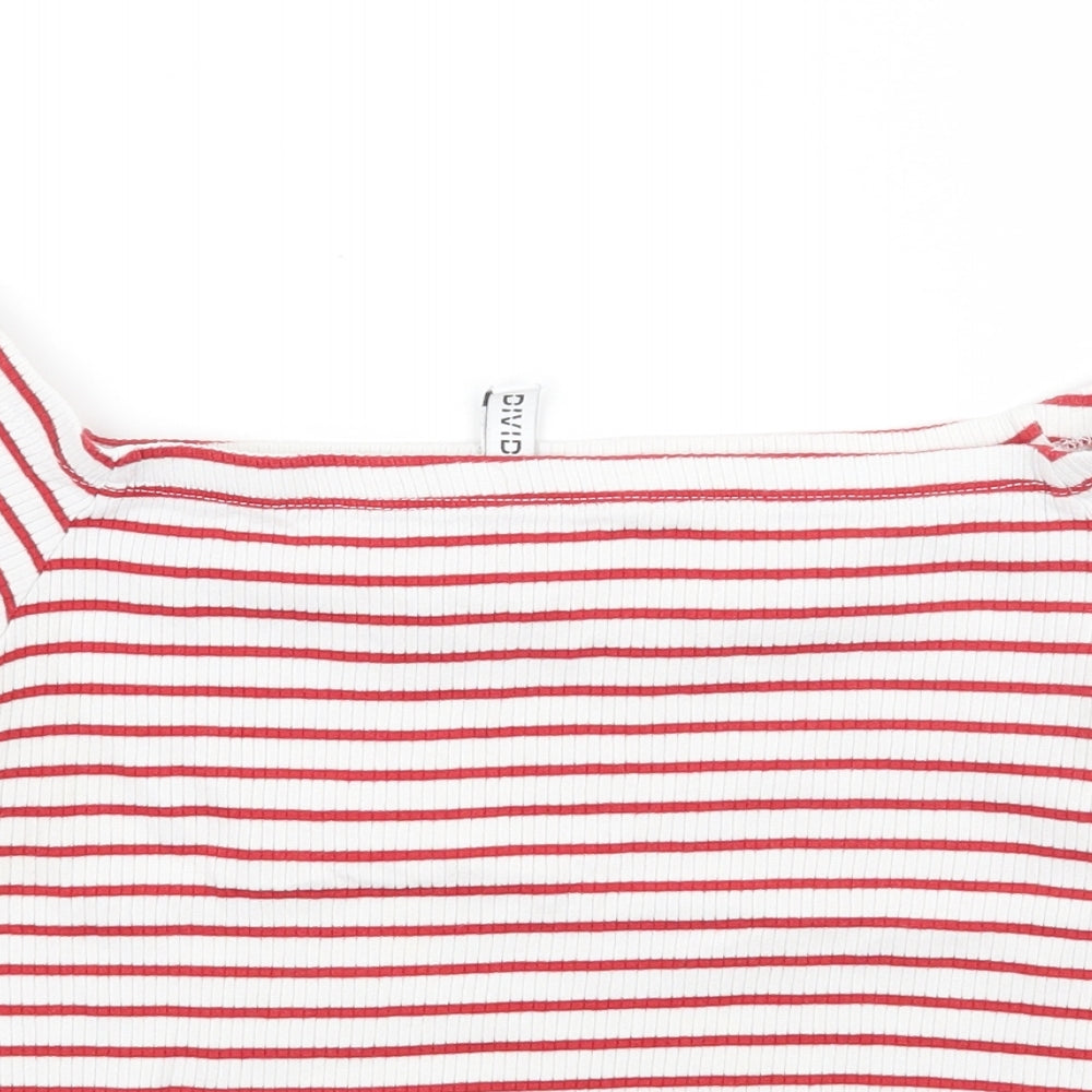 Womens UK Size M H&M White Cropped T-Shirt