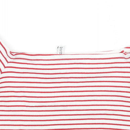 Womens UK Size M H&M White Cropped T-Shirt