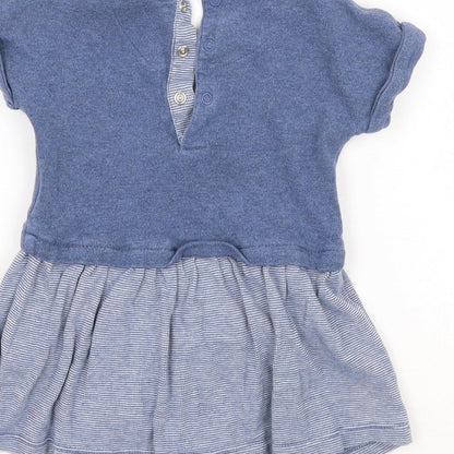 Mothercare Girls Blue Check  Babygrow One-Piece Size 6-9 Months