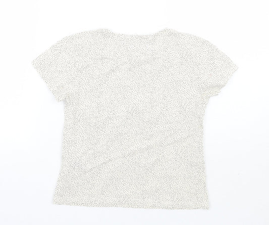 H&M Girls Beige Polka Dot  Basic T-Shirt Size 5 Years