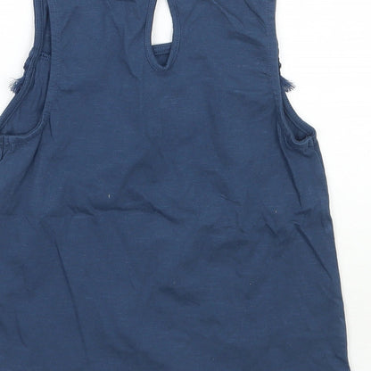 TU Girls Blue Striped  Basic Tank Size 8 Years