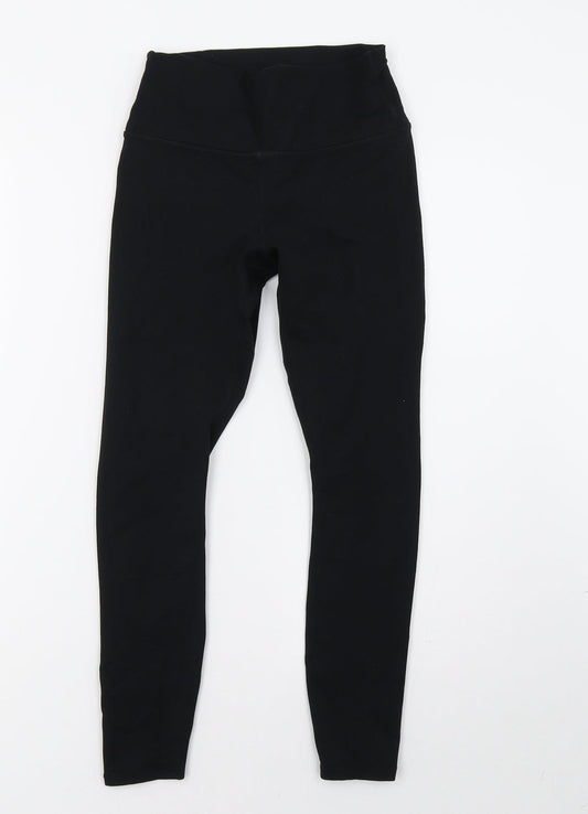 Womens UK Size 6 Preworn  Cropped Black Leggings