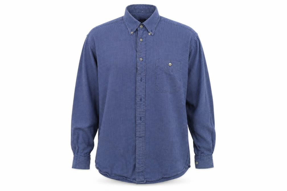 Mens UK Size L sport reed Blue  Button-Up Long Sleeve Casual Shirt