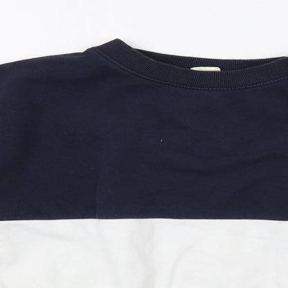 H&M Girls White Striped  Pullover Sweatshirt Size 11-12 Years