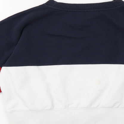 H&M Girls White Striped  Pullover Sweatshirt Size 11-12 Years