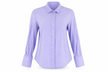 Savile Row Womens Purple Polka Dot  Basic Button-Up Size 10