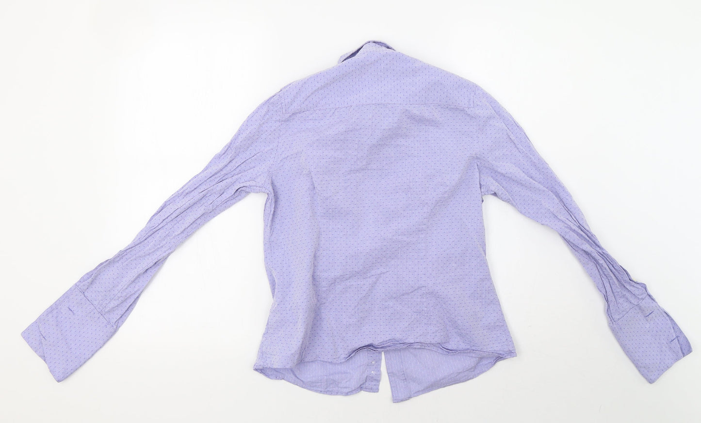 Savile Row Womens Purple Polka Dot  Basic Button-Up Size 10