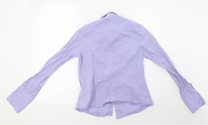 Savile Row Womens Purple Polka Dot  Basic Button-Up Size 10
