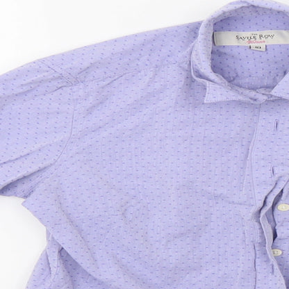 Savile Row Womens Purple Polka Dot  Basic Button-Up Size 10