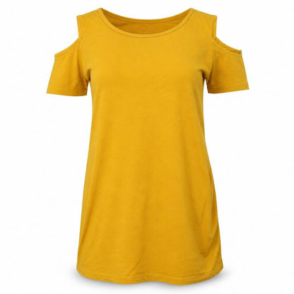 Womens UK Size S Zara Yellow Basic T-Shirt