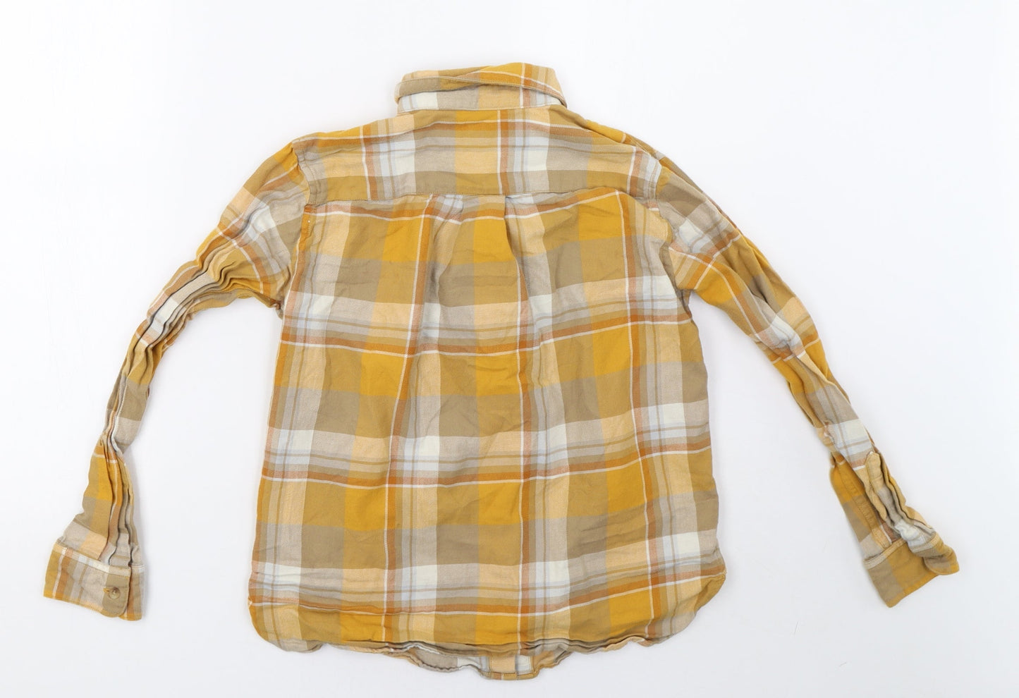 Womens UK Size 2XS Preworn Yellow Basic Button-Up