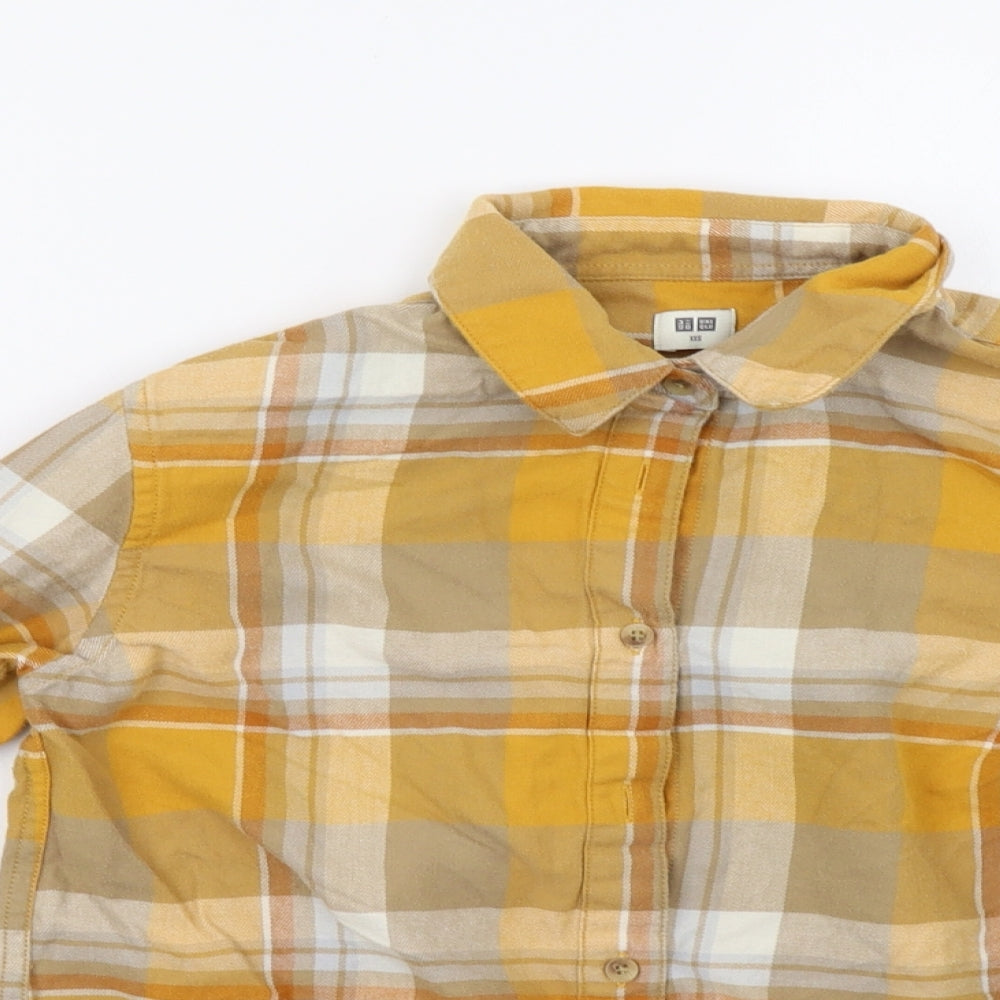 Womens UK Size 2XS Preworn Yellow Basic Button-Up