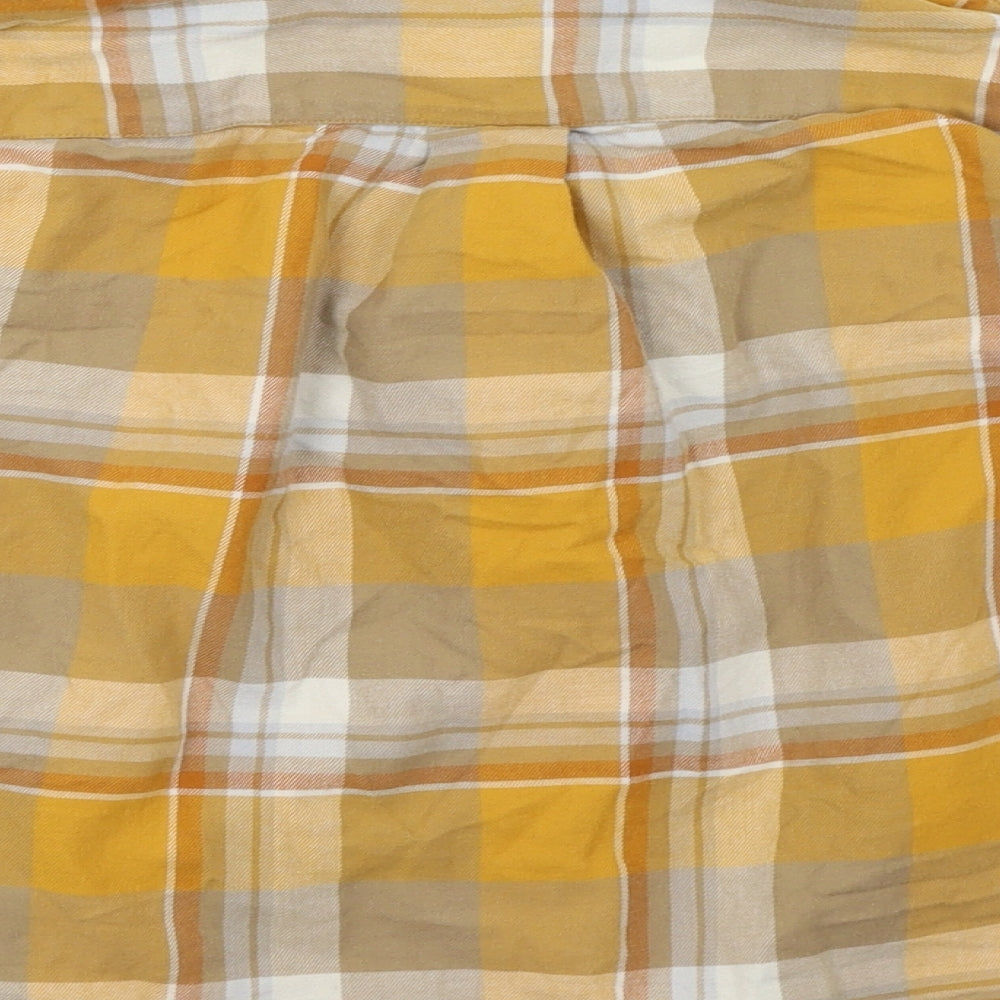 Womens UK Size 2XS Preworn Yellow Basic Button-Up