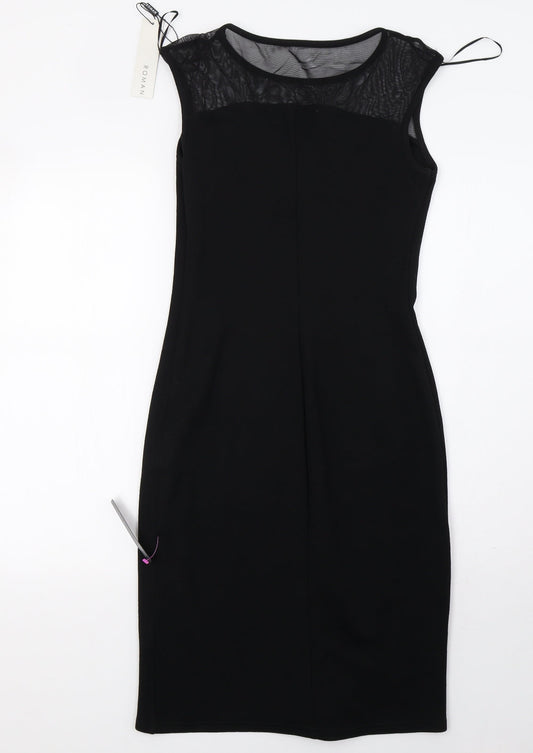 Roman Womens Black   Bodycon  Size 10