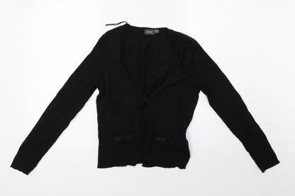 mex Womens Black  Knit Cardigan Jumper Size L