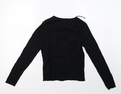 mex Womens Black  Knit Cardigan Jumper Size L
