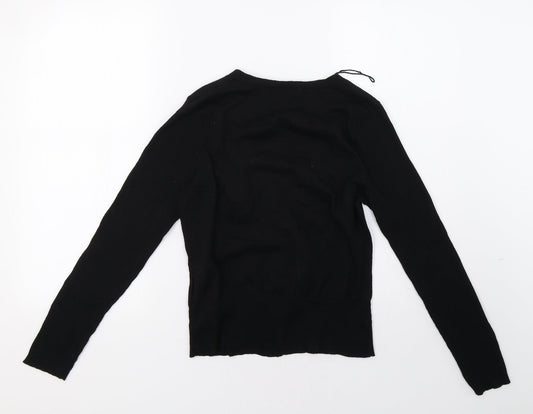 mex Womens Black  Knit Cardigan Jumper Size L