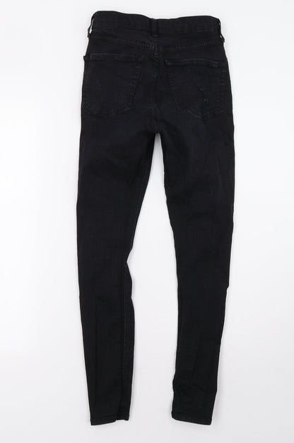 Topshop Womens Black  Denim Skinny Jeans Size 28 L32 in